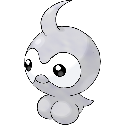 a grey floating Pokemon with what appear to be two large breasts